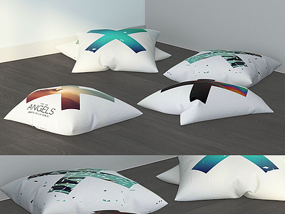 3d打叉系列抱枕靠枕组合模型