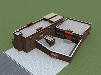 3d藏族寺庙模型