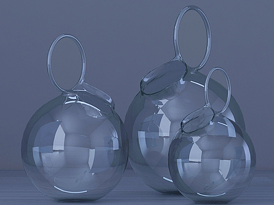3d现代圆球透明玻璃吊瓶花瓶模型