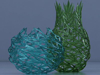编织花篮花瓶模型3d模型