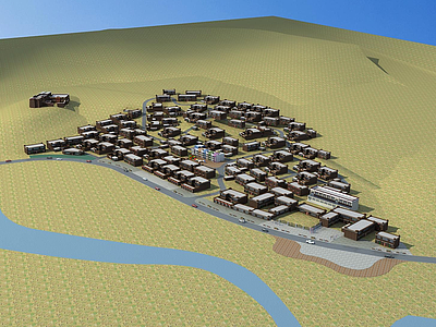 藏族村庄规划模型3d模型