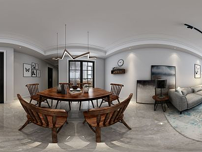 3d现代客餐厅空间模型