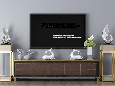 电视柜电视背景墙模型3d模型