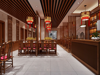 中餐厅模型3d模型