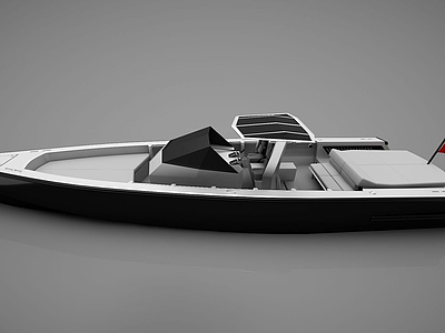 3d现代小船模型