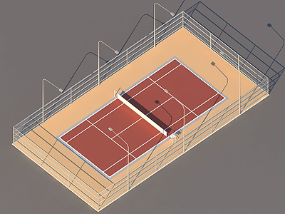 3d网球场模型