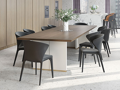 3d客厅餐厅桌椅组合模型