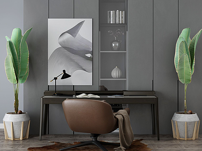 家具饰品组合办公桌模型3d模型