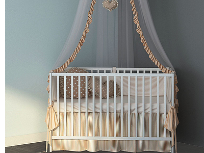 现代公主帐篷儿童床模型3d模型