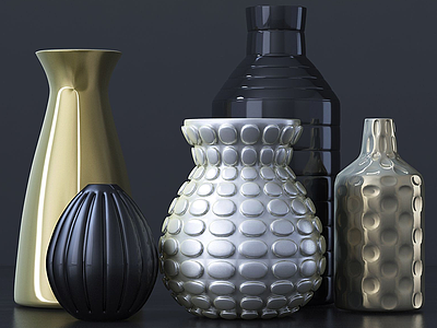 3d花瓶组合模型