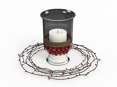 3d白色圣诞蜡烛模型