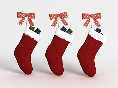 红色圣诞袜模型3d模型