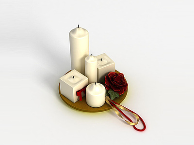 3d白色蜡烛模型