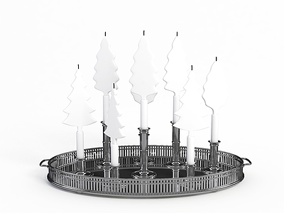 3d圣诞树蜡烛模型