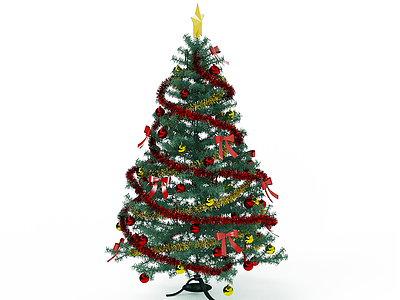 3d彩带圣诞树模型
