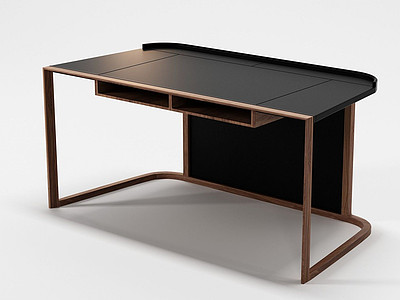 3d书桌实木桌模型