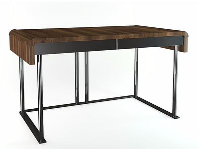 书桌实木桌模型3d模型