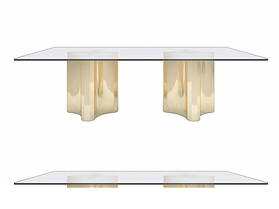 创意玻璃长桌模型3d模型