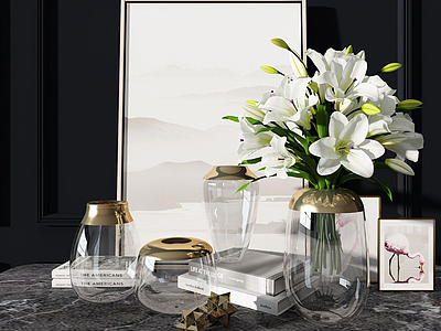 玻璃装饰花瓶摆件模型3d模型