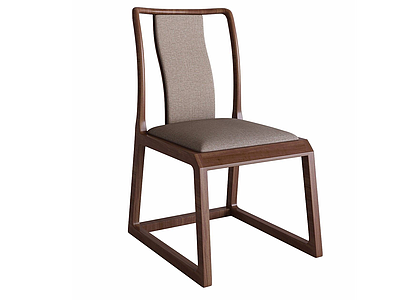 3d实木单椅模型