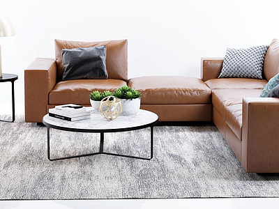 3d现代沙发边几茶几模型