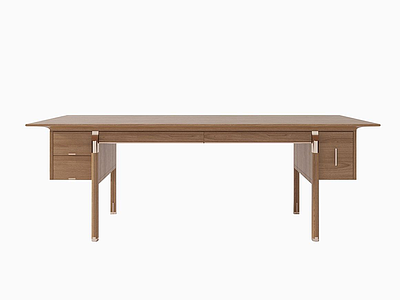 3d实木长桌模型