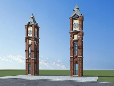 欧式钟楼3d模型