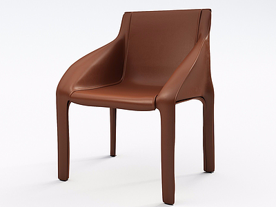 3d皮质沙发椅模型