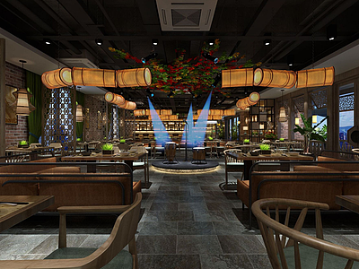 餐厅餐馆空间模型3d模型