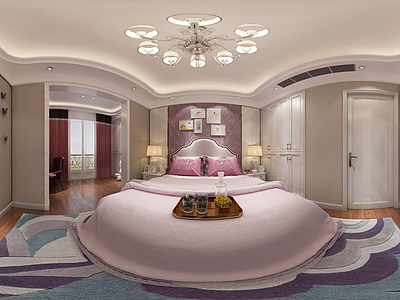 欧式卧室双人床模型3d模型
