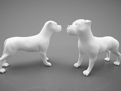动物狗陶瓷摆件模型3d模型
