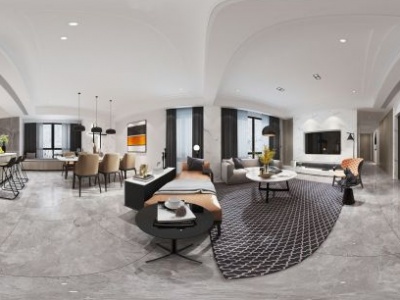 3d现代客餐厅空间模型