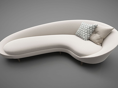 3d现代风格半弧形沙发模型