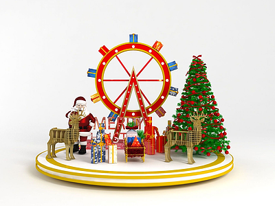 圣诞装饰大转盘模型3d模型