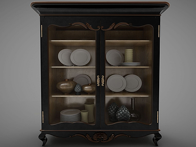 现代瓷器橱柜模型3d模型