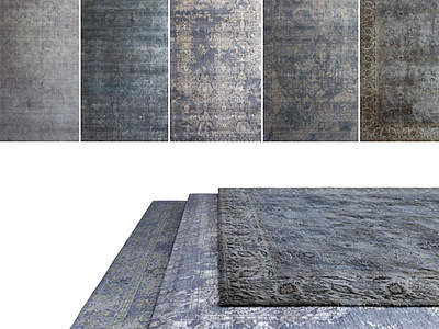 3d中式地毯组合模型