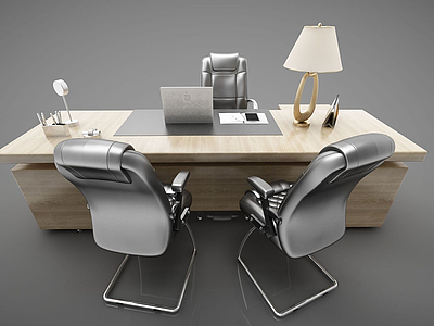 现代办公桌椅模型3d模型