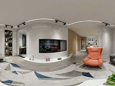 3d现代客厅多人沙发模型