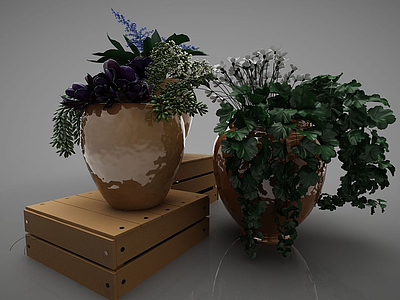 3d绿色植物盆栽模型
