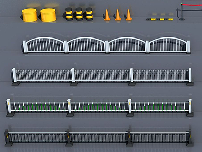 道路隔离护栏模型3d模型