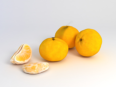 3d橘子水果模型