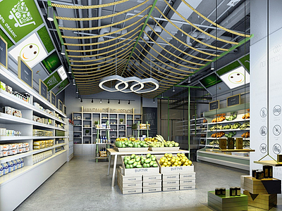 3d水果店水果超市模型
