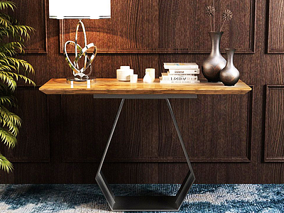 3d现代实木桌子模型