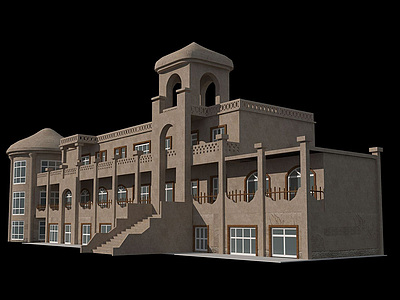 3d沙堡建筑模型