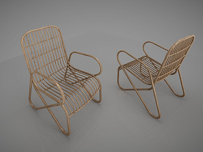 简约竹椅靠背椅模型3d模型