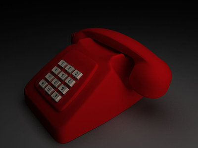 3d老式电话座机模型