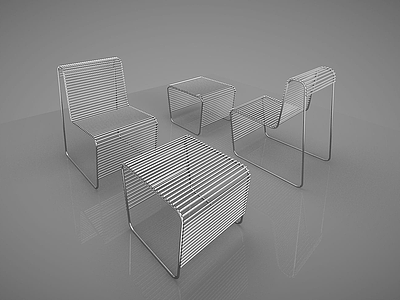 3d现代休闲铁椅子模型