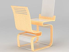创意单人连体桌椅模型
