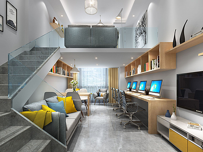 3d小公寓办公室模型