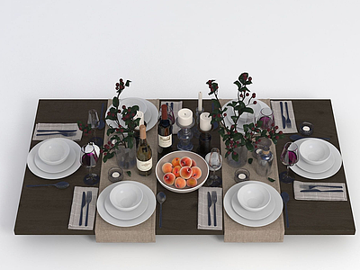 餐桌用品餐具3d模型